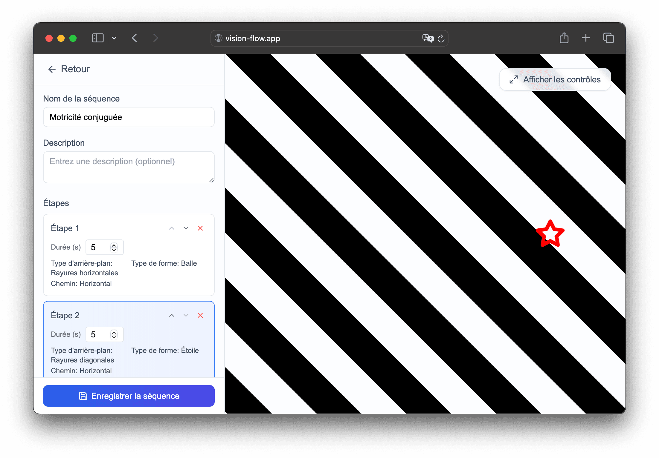 Éditeur de séquence Vision Flow avec plusieurs étapes configurables